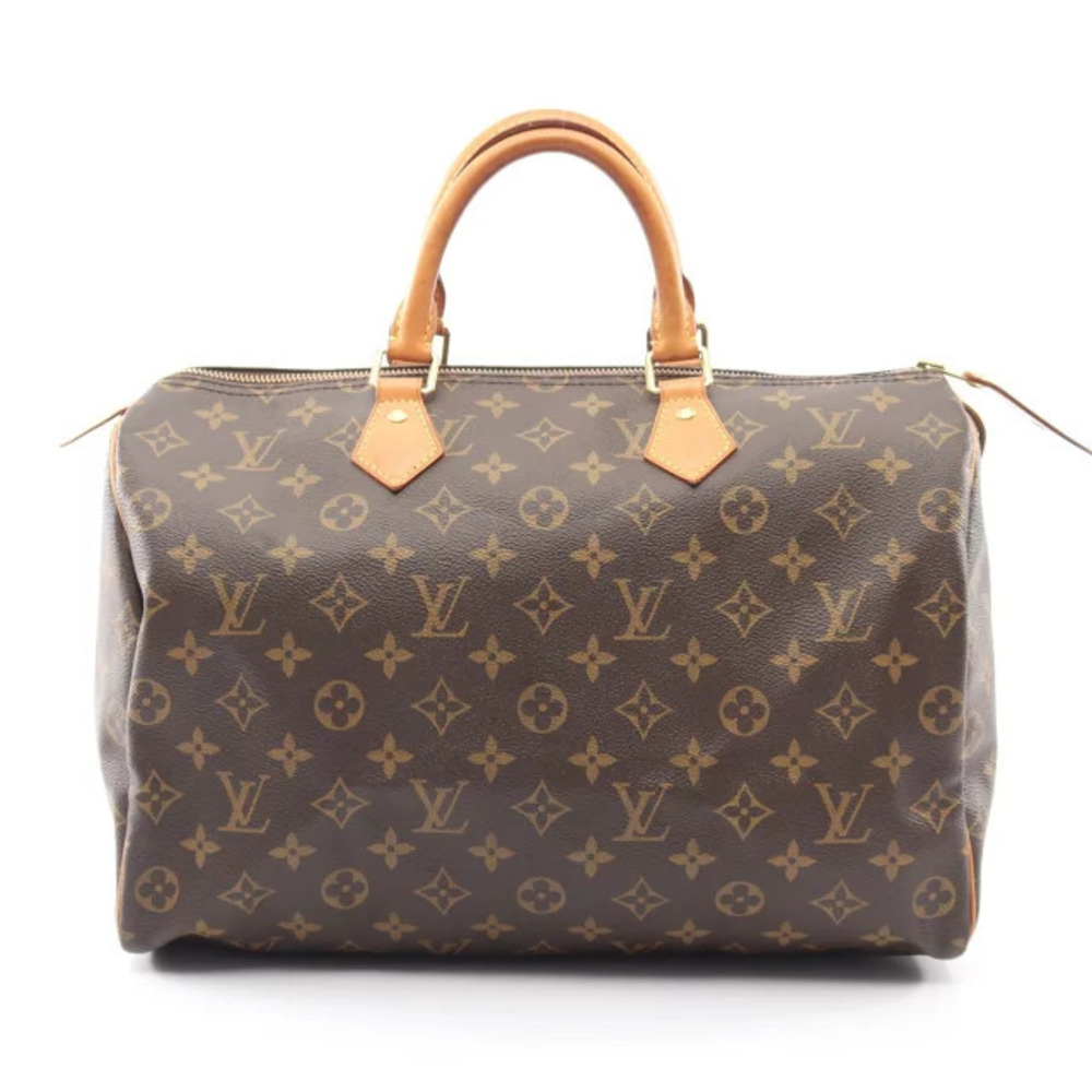 Louis Vuitton Speedy Monogram Handbag Canvas Leather Brown
